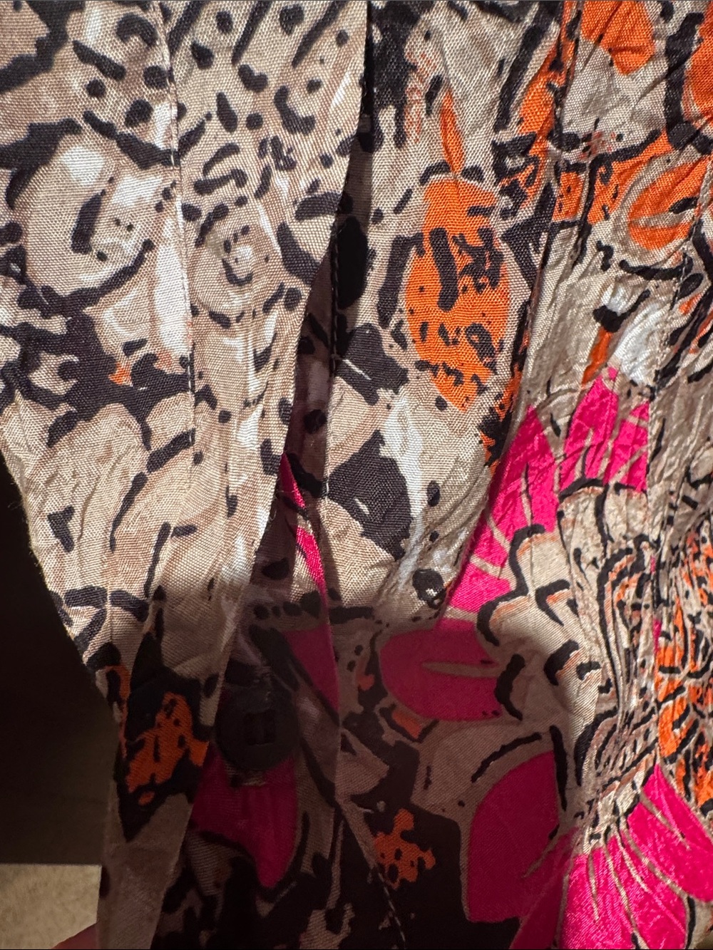 Masai Cerise Org Imorga Blouse Pink & Orange Flower Print - Size XL - NWT - Picture 8 of 9